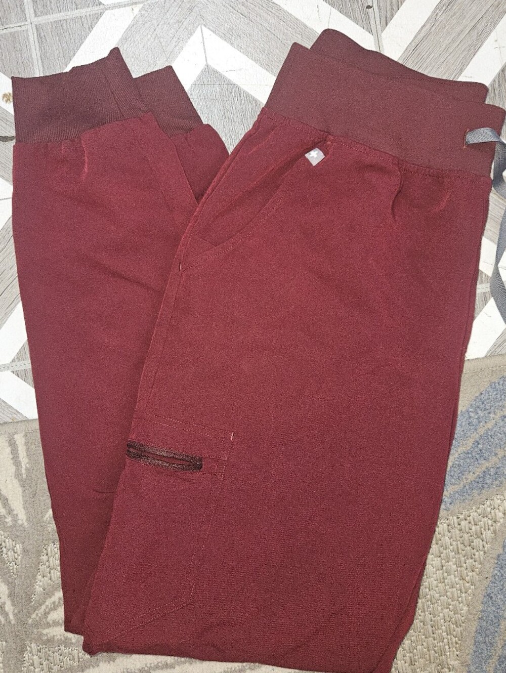 Maroon Figs Scrub Pants